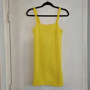 Araminta James Yellow Mini Dress Size Medium, Surise Crinkle NWT